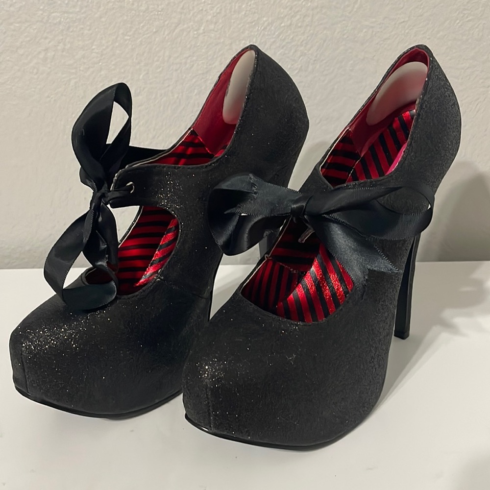 Black Glitter Stilettos